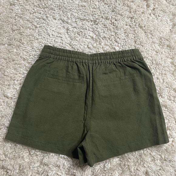 J. Crew Linen Blend Tie Waist Short Green Size XS - Picture 2 of 10